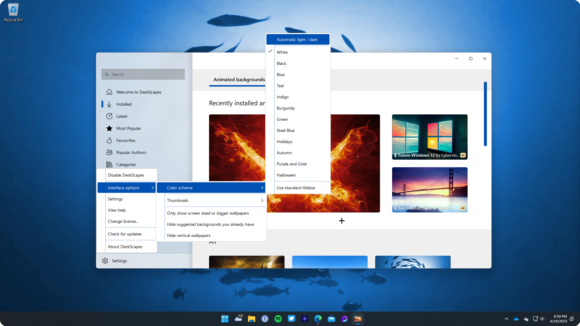 DeskScapes 界面配置